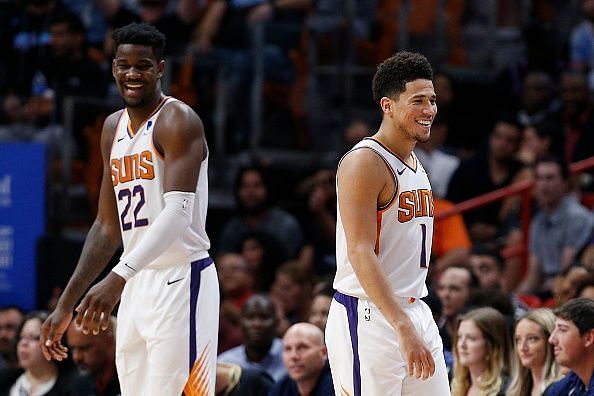 DeAndre Ayton and Devin Booker