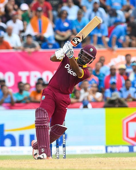 Evin Lewis hit 5 consecutive sixes in the knock.