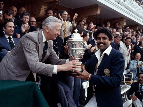 Kapil Dev with the 1983 World Cup