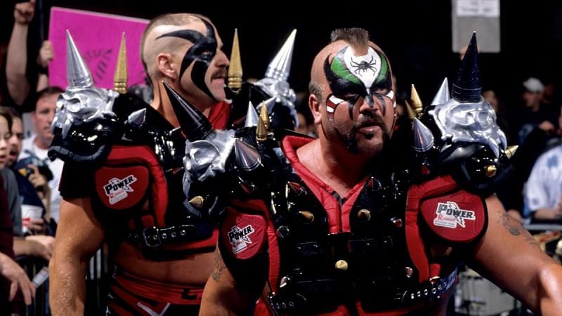 Hawk and Animal, the Road Warriors were known as the Legion of Doom in WWE to avoid copyright issues.