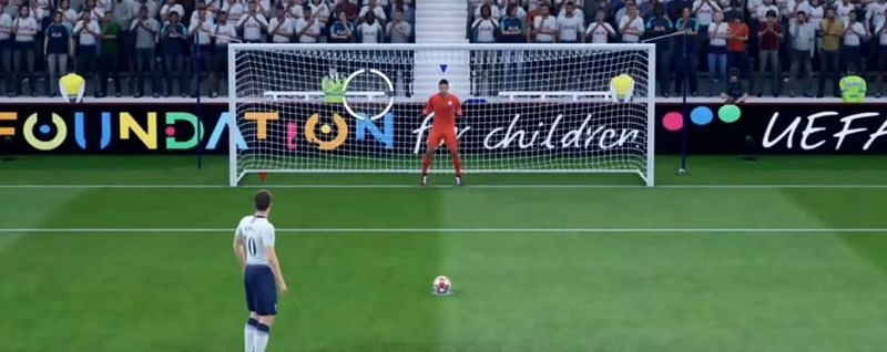 A penalty kick in FIFA 20
