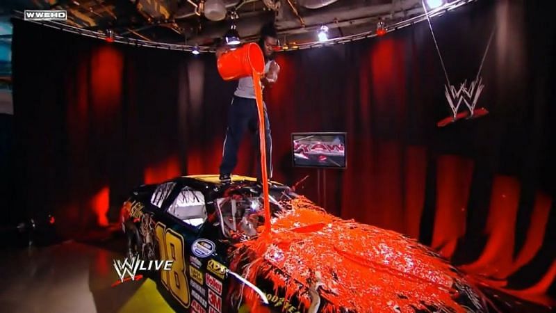 Kofi vandalised Orton&#039;s car.