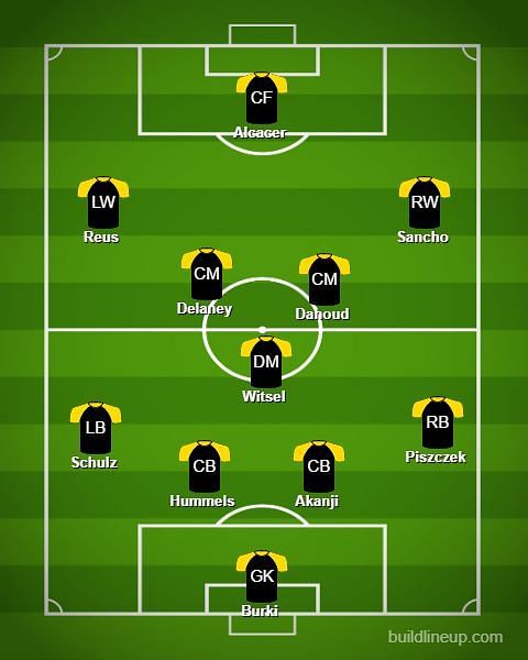 Dortmund could also look to crowd the midfield in a 4-3-3
