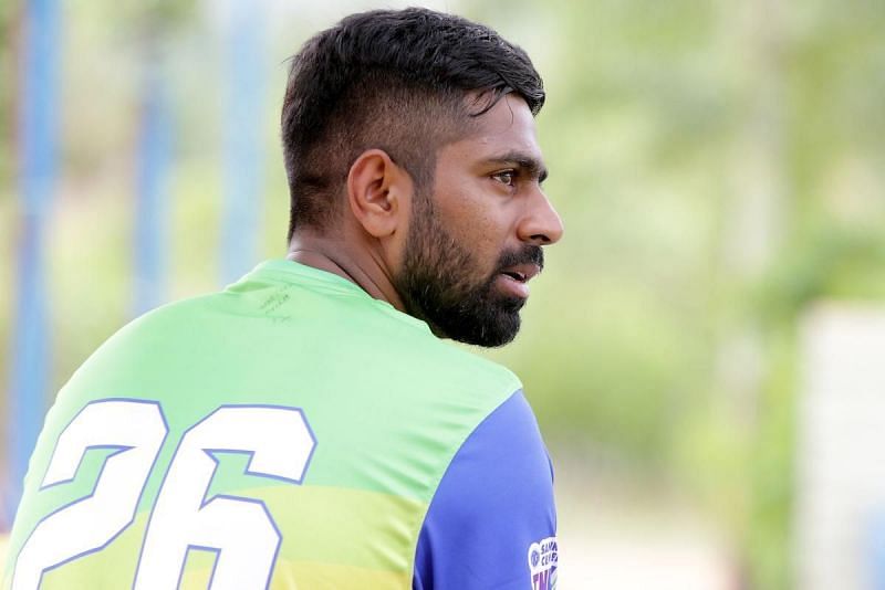 Lyca Kovai Kings skipper Abhinav Mukund in practice ahead of their clash against Tuti Patriots in Sankar Cement TNPL 2019 in NPR college cricket ground, Dindigul