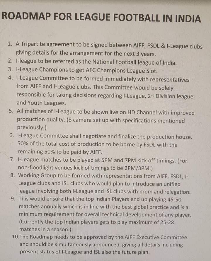 The joint statement issued by the I-League clubs