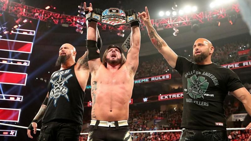 AJ Styles won the US Championship with help from his buddies, Luke Gallows and Karl Anderson