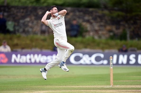 James Anderson in action during a county match