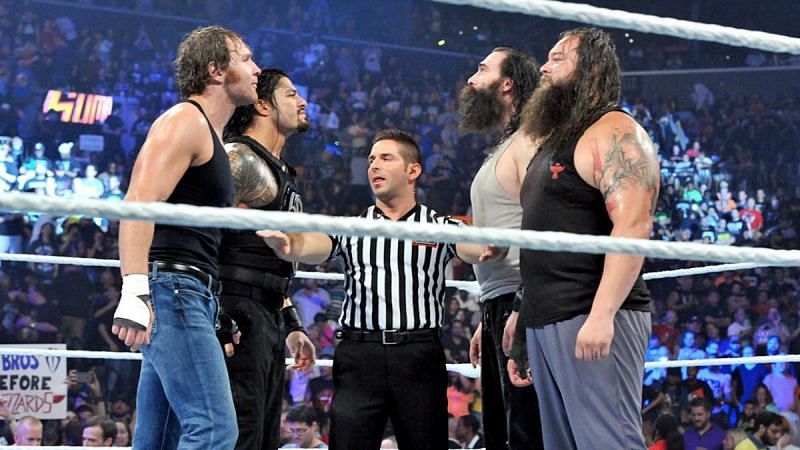 The Wyatt Family had lost to Dean Ambrose and Roman Reigns at SummerSlam 2015