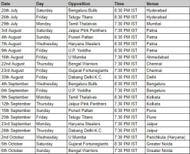 Patna Pirates' schedule for PKL 2019