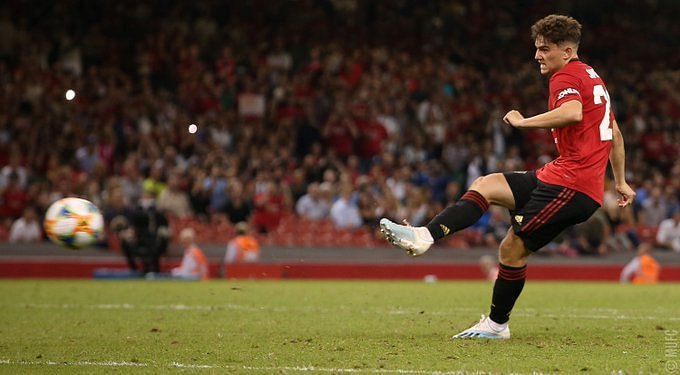 Daniel James scored the winning penalty against AC Milan