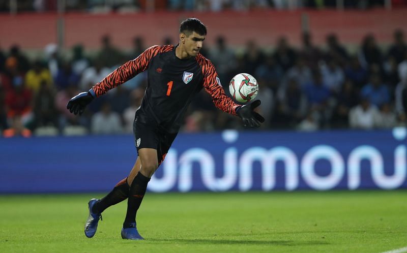 Gurpreet Singh Sandhu in action for India