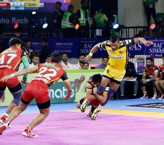 Bengaluru Bulls demolished Telugu Titans with an immaculate game