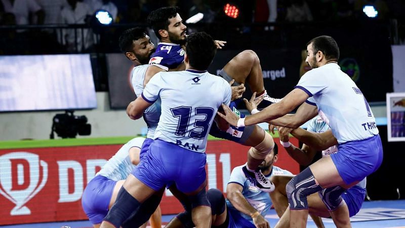 The Thalaivas' defense functioned well in the second half.