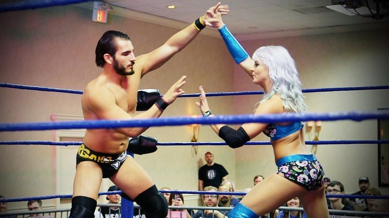 Though they have worked side by side together in NXT, the real life couple of Johnny Gargano and Candice LeRae have faced off on the indies.