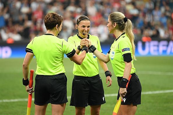 It was an all-female refereeing affair for the UEFA Super Cup