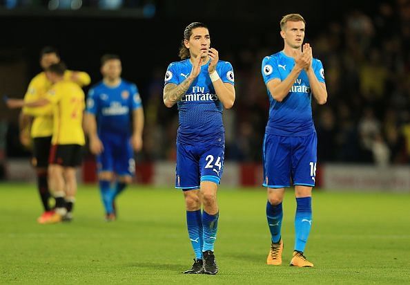 Hector Bellerin and Rob Holding are back in full training