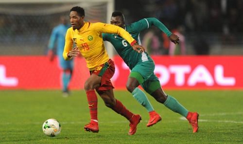 Raphael Messi Bouli playing for Cameroon.