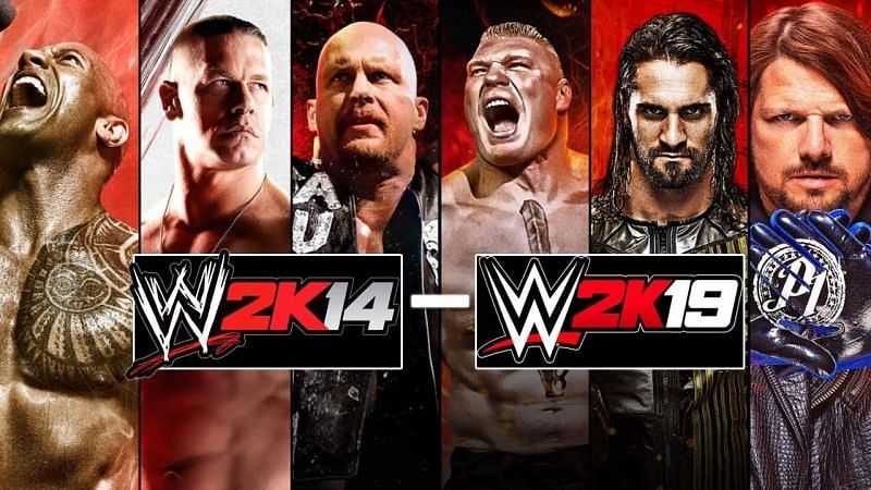 WWE 2K covers over the years