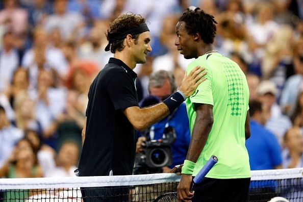 Federer saved match points to beat Monfils in the 2014 US Open quarterfinals