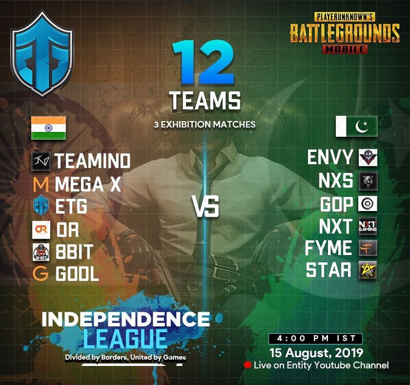 Teams in the PUBG Mobile Independence League