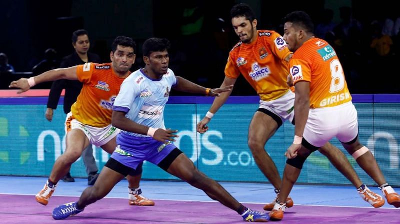 Surjeet Singh (first from left) is the captain of Puneri Paltan