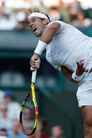 Rafael Nadal often serves to the opponent's backhand on crucial points