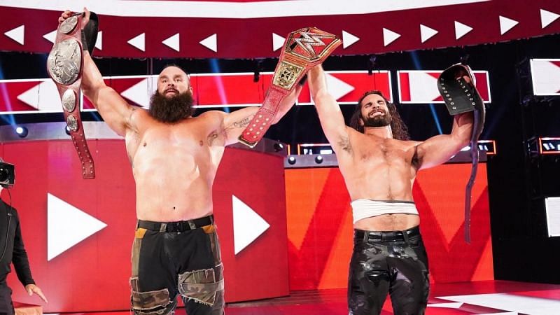 Braun Strowman and Seth Rollins