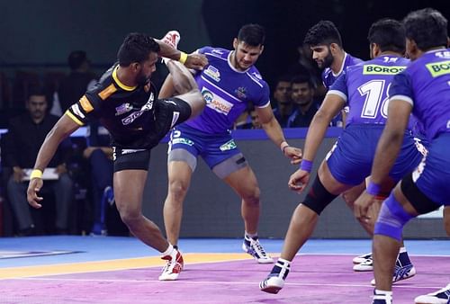 Siddharth Desai was brilliant for Telugu Titans with 18 raid points in the win over Haryana