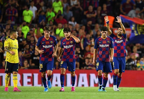 FC Barcelona beal Arsenal during yesterday&#039;s pre-season friendly.