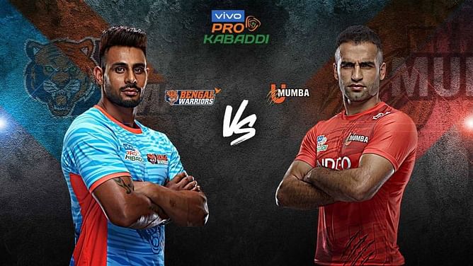 Pro Kabaddi Live Score: Bengal Warriors vs U Mumba | U Mumba take a 16-11 lead over the Warriors | Live Commentary and Match Updates | 9th August 2019