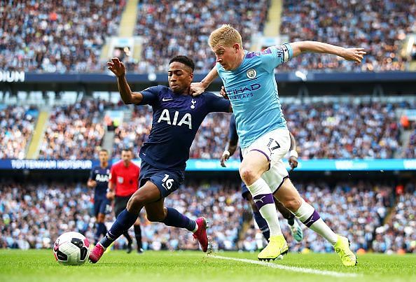 The imperious Kevin De Bruyne set up two characteristic goals for City