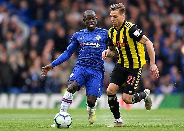 Kante in action against Watford