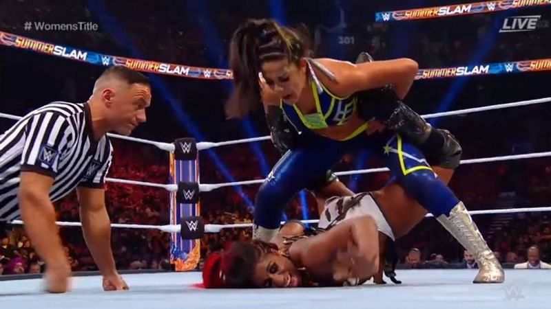 Bayley was part of a number of errors as she defended against Ember Moon