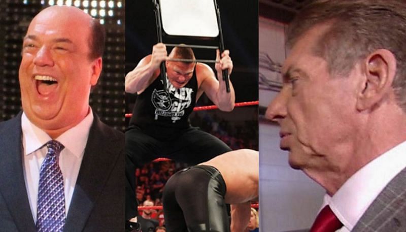 Paul Heyman; Brock Lesnar and Seth Rollins; Vince McMahon