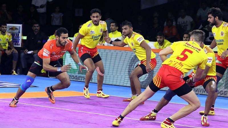 Abhishek Singh top-scored on the raiding front for U Mumba