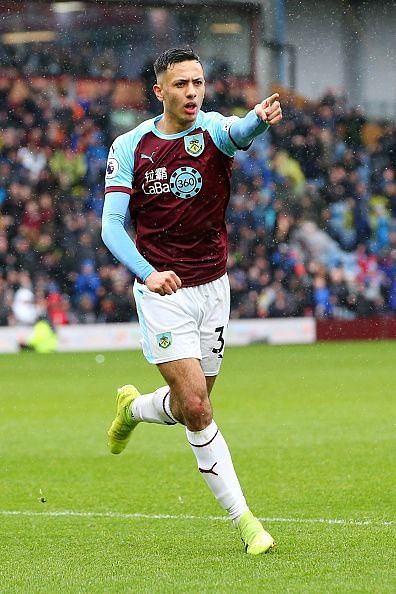 Dwight McNeil celebrating a goal against Leicester City