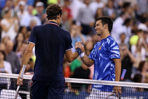In his 75th match at the US Open, Federer beat Phau in the 2012 second-round
