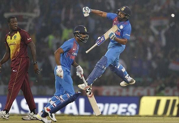 Rohit scored his record 4th T20I Century against West Indies