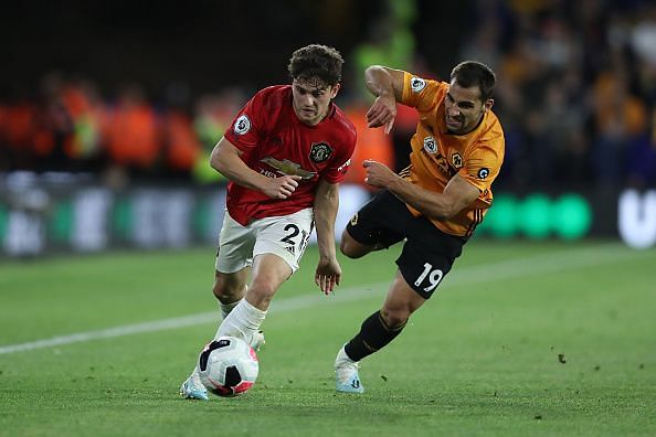 Daniel James (L) had very little impact on the game