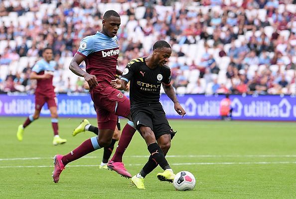 Raheem Sterling shapes up to shoot.