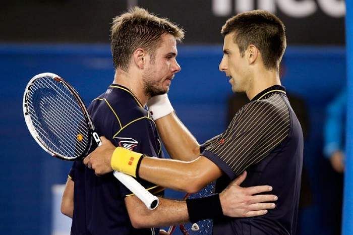 Stan Wawrinka (left) and Novak Djokovic