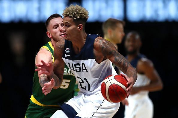 Kyle Kuzma played in Team USA's warm-up game against Australia