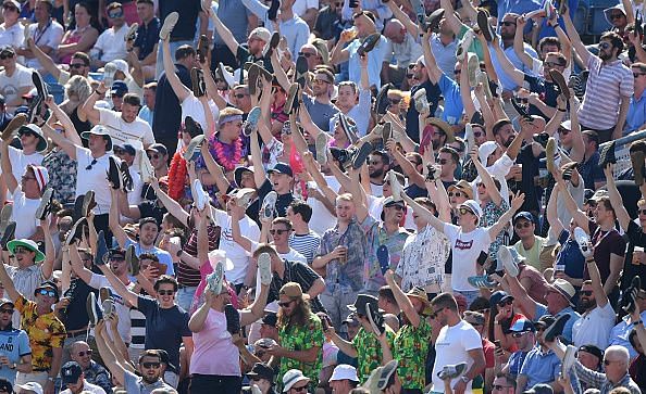 The boisterous Headingley crowd in action.