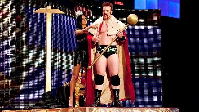 Sheamus being crowned King after he beat John Morrison in the final