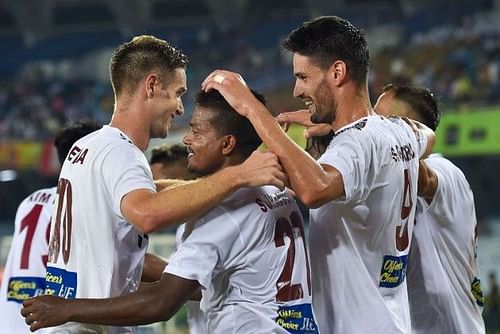 Mohun Bagan players celebrating the victory