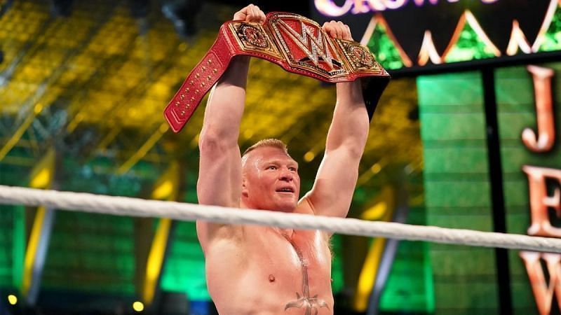 Lesnar with the Universal title