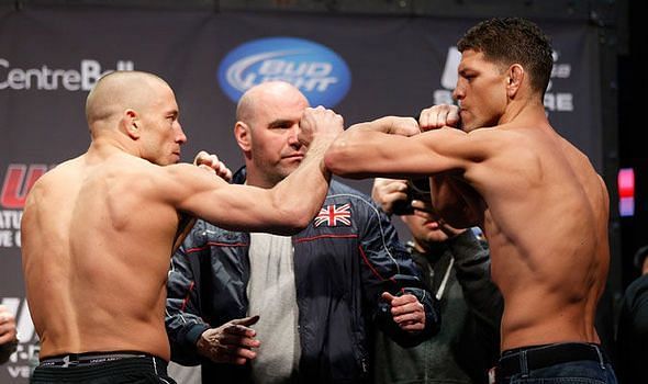 GSP (left) isn&#039;t returning to the Octagon anytime soon
