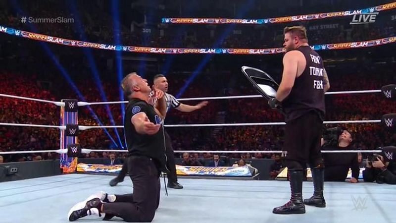 Shane McMahon and Kevin Owens at SummerSlam