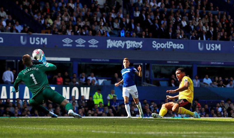 Deeney forced Pickford into a point-blank save after an excellent Deulofeu pass. (Picture source: BBC)