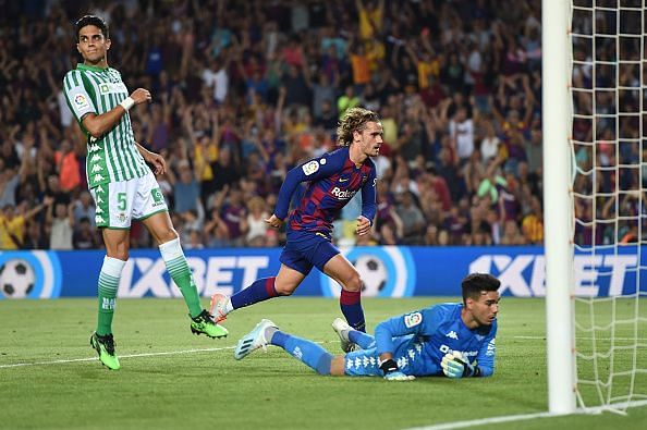 Griezmann powered Barcelona to their first victory